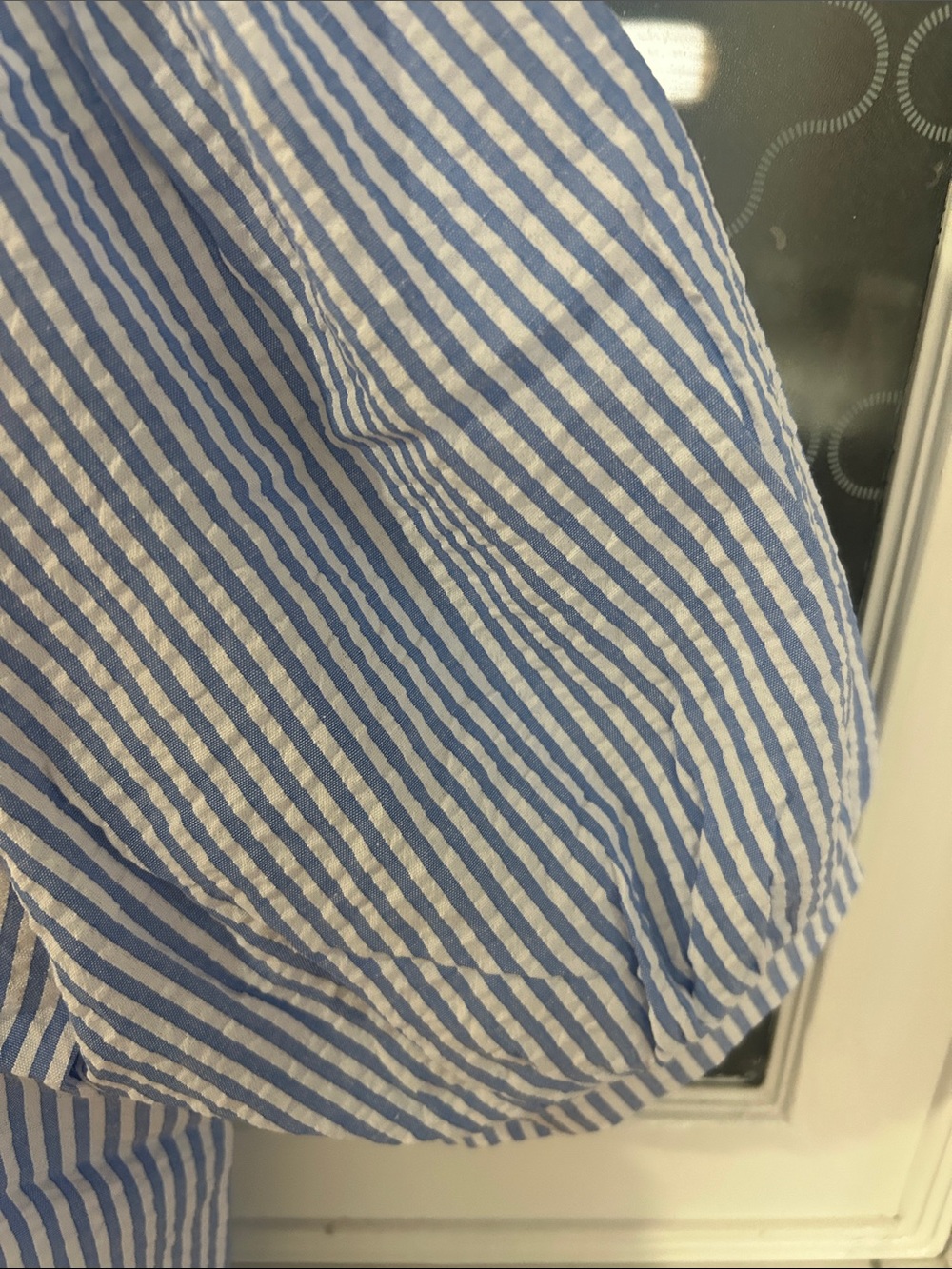 THML Blue & White Striped Embroidered Floral Top - Picture 5 of 5